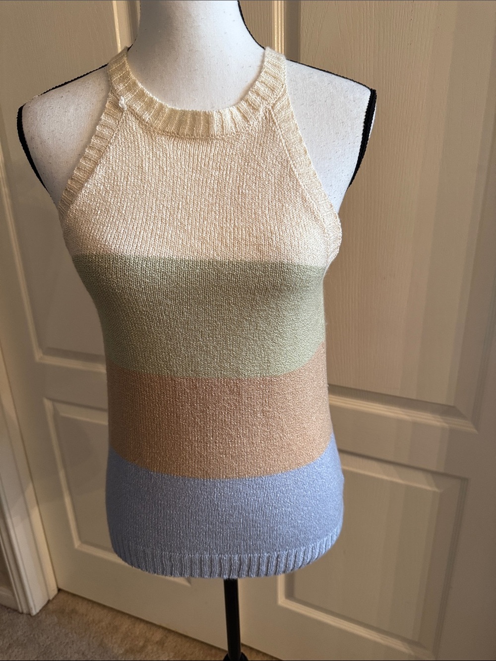 Multi-color Knit Halter Top - Size Small